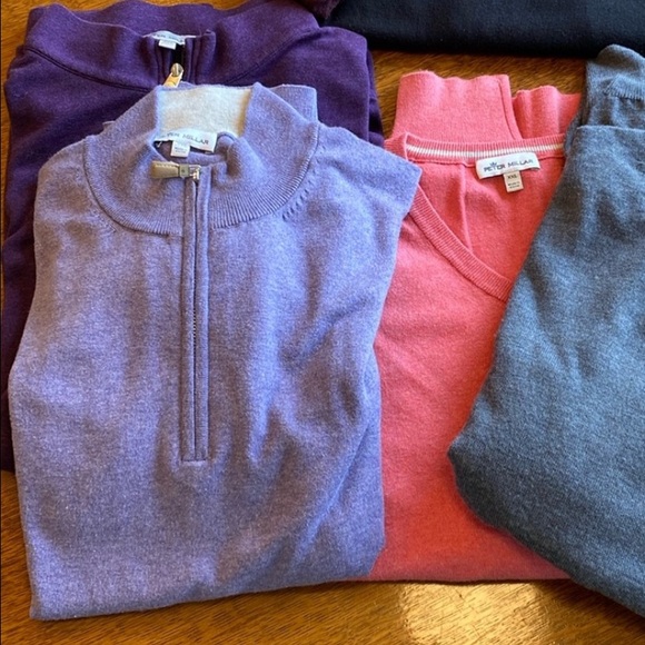 XXL Peter Millar 1/4 Zip Periwinkle Blue Sweater Great Condition Zipper Pull XX - Picture 6 of 16